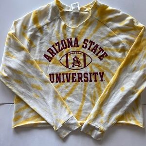 Yellow/White Tie Dye PINK ASU Long Sleeve
